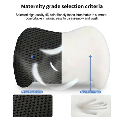 Ergonomic Memory Foam Lumbar Pillow - Contoured Spinal Support