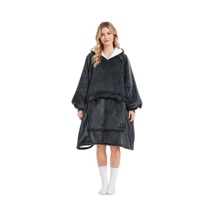 Heated Unisex Blanket Hoodie - USB-Powered, 3-Zone Flannel Warmth