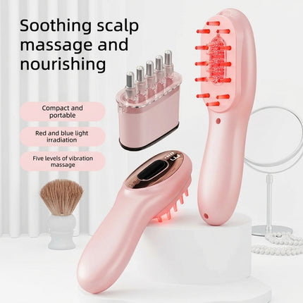 Electric Massage Comb with Oil Dispenser - Dual-Light Sonic Scalp Massager