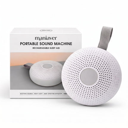 Portable White Noise Machine - Cry Detection, Night Light, Timer
