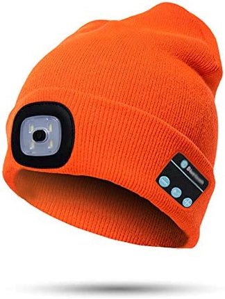 Bluetooth Beanie with LED Light - Rechargeable Winter Hat, Headphones