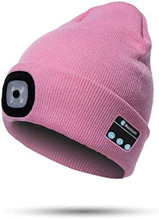 Bluetooth Beanie with LED Light - Rechargeable Winter Hat, Headphones