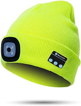 Bluetooth Beanie with LED Light - Rechargeable Winter Hat, Headphones