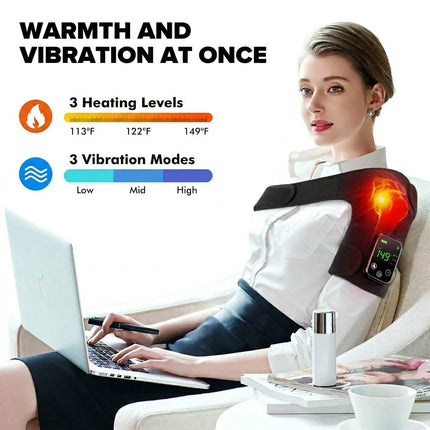 3-in-1 Heated & Vibrational Joint Wrap Massager - Knee, Shoulder & Elbow Relief
