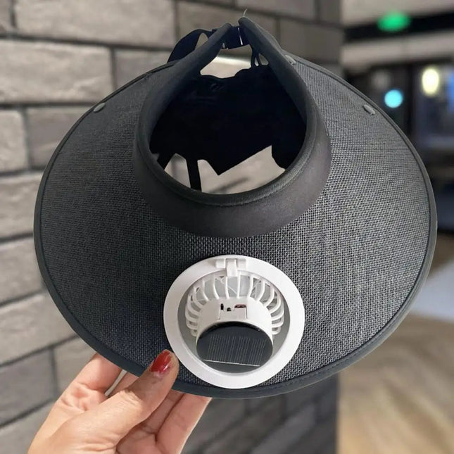 Solar Powered Wide Brim Sun Hat - Hands-Free Cooling for Outdoor Days