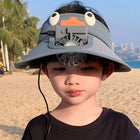Kids Cooling Fan Visor Hat - UV-Blocking Sun Visor with Built-In Fan