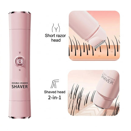 Double-Headed Bikini Trimmer & Body Hair Razor - Rechargeable Grooming Tool