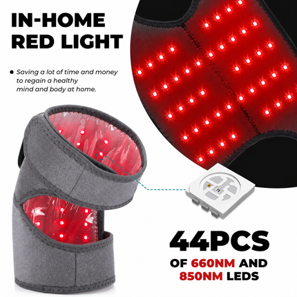 3-in-1 Heated & Red Light Joint Wrap Massager - 44-LED Joint Therapy
