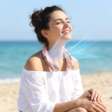 Deluxe Bladeless Portable Neck Fan - 8000mAh Rechargeable Wearable Cooling Fan