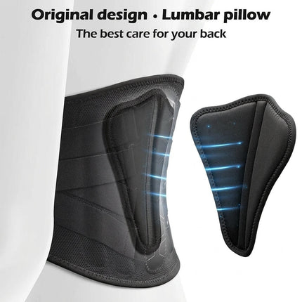 Deluxe Ergonomic Lumbar Support Back Brace - 7-Point Aluminum Stay Waist Belt