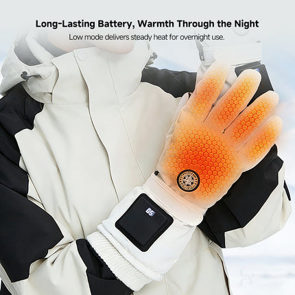 Rechargeable Touchscreen Heated Gloves - 1200mAh, 3 Heat Modes