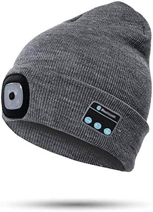 Bluetooth Beanie with LED Light - Rechargeable Winter Hat, Headphones