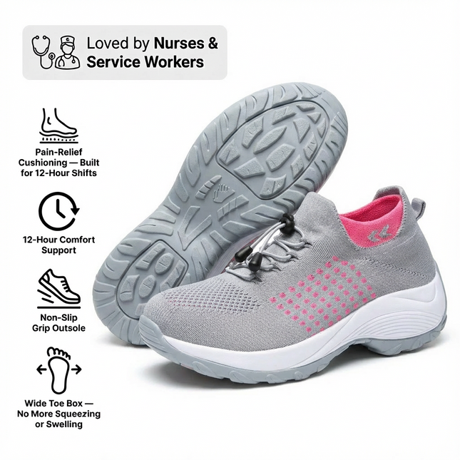 12-Hour Shift Women's Orthopedic Sock Sneakers for Heel & Plantar Fasciitis