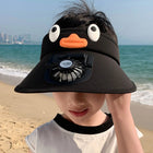 Kids Cooling Fan Visor Hat - UV-Blocking Sun Visor with Built-In Fan