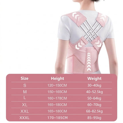 Lite Full-Back Posture Corrector - Adjustable Breathable Mesh Brace