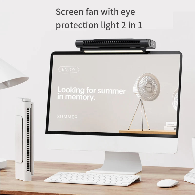 ManiChill USB Bladeless Screen Fan With Eye-Protection Light