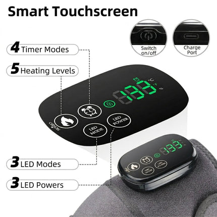 3-in-1 Heated & Red Light Joint Wrap Massager - 44-LED Joint Therapy
