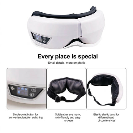 Vibrational Airbag Compress Eye Massager - Airbag Heat & Bluetooth Audio