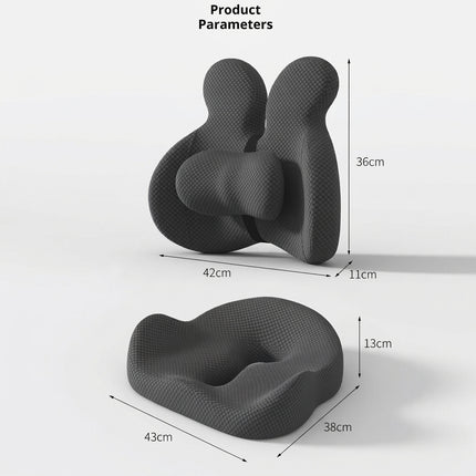 Ergonomic Memory Foam Lumbar Pillow & Seat Cushion Set - Matching Support Set