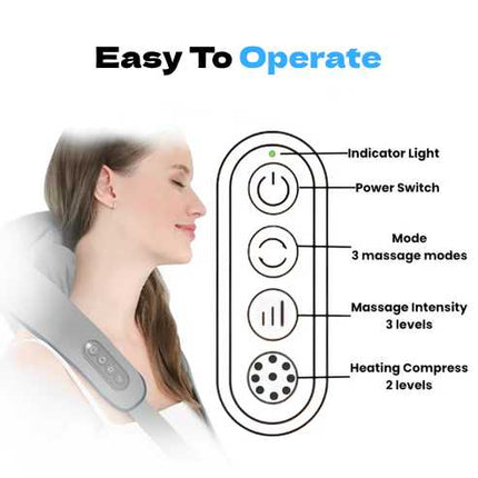 Neck & Shoulder Massager - Heated Deep-Tissue Kneading, Hands-Free Fit