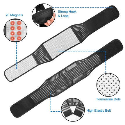 Magnetic Self-Heating Waist Support Belt - Adjustable Lumbar Support