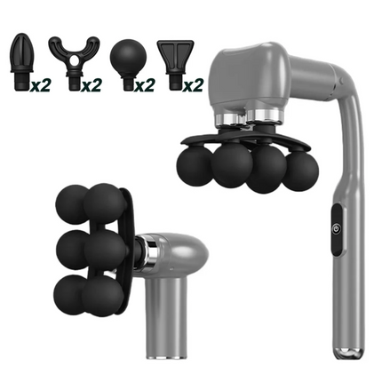 Dual-Reach Massager - Long Handle, 5 Heads, Deep Tissue Relief