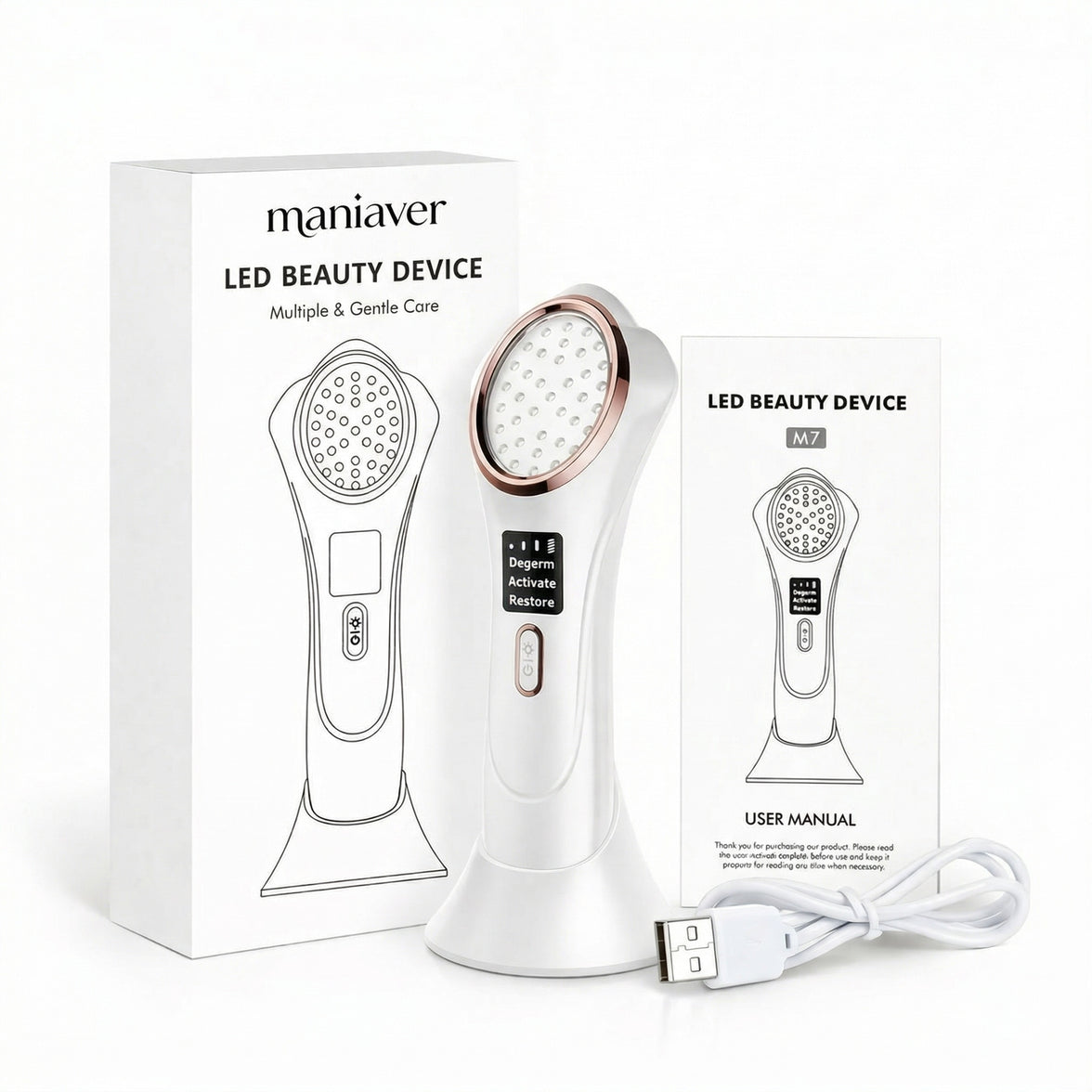 ManiLumi 3-in-1 LED Red & Blue Light Wand