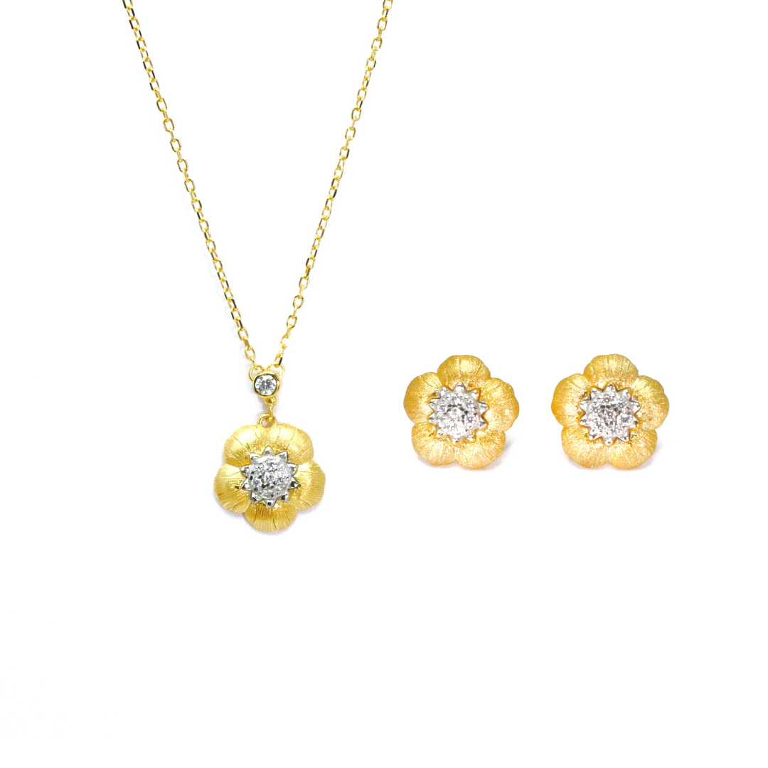 Felicity Paeonia Stud Earrings & Necklace