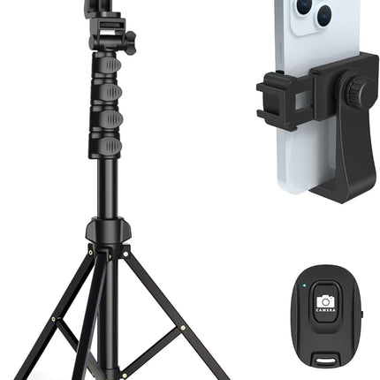 Portable Phone Tripod Stand - Extendable Camera Tripod with Remote, Bag