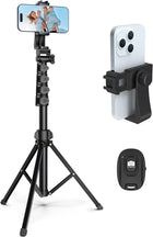 Portable Phone Tripod Stand - Extendable Camera Tripod with Remote, Bag