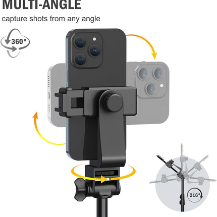 Portable Phone Tripod Stand - Extendable Camera Tripod with Remote, Bag