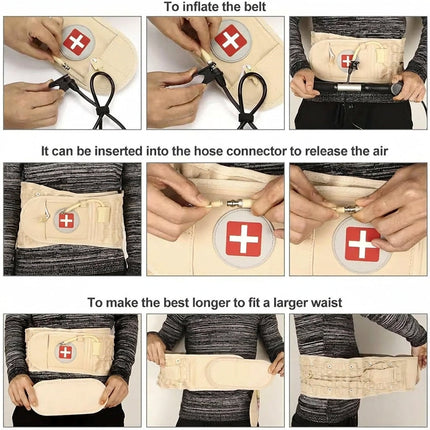 Decompression Lumbar Support Back Brace - Inflatable Air Traction Waist Belt Kit