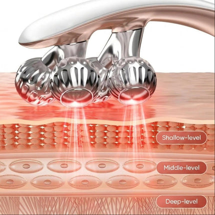 Wireless Microcurrent Facial Roller Massager - 3 Intensity Levels, Cordless