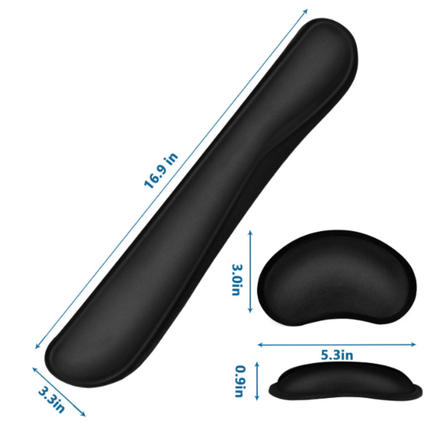Keyboard & Mouse Wrist Rest Set - Memory Foam, Cooling Ergonomic Support