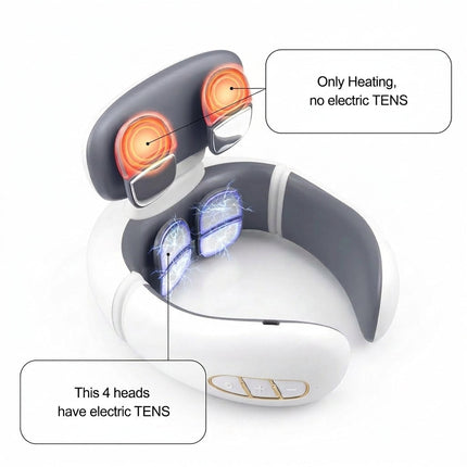 Electric Neck Massager - 8-Node TENS & EMS Pulse Relief with Heat