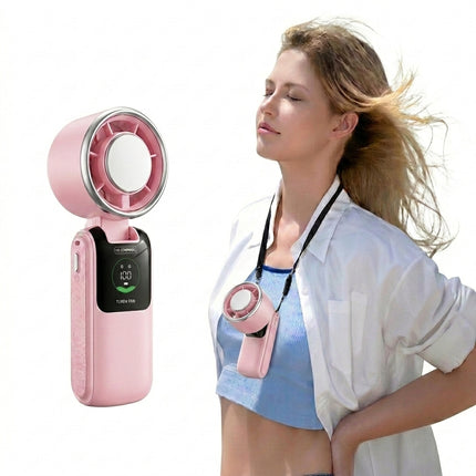 Foldable Hands-Free Neck Fan - 5-Speed Rechargeable Wearable Cooling Fan