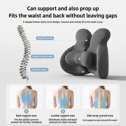 Ergonomic Memory Foam Lumbar Pillow & Seat Cushion Set - Matching Support Set