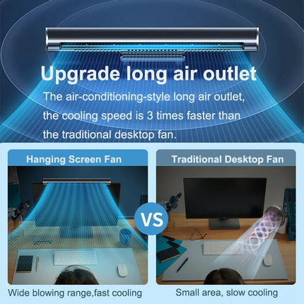 Bladeless Screen Fan with Eye-Protection Light - Compact USB Desktop Cooler