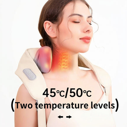 Heated Shiatsu Neck & Shoulder Massager - 6-Node Kneading & Warmth