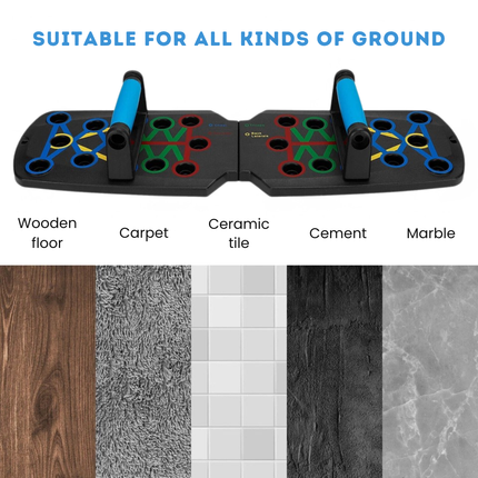 28-in-1 Push-Up Workout Board - Color-Coded Muscle-Targeting Handles