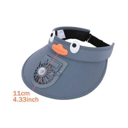 Kids Cooling Fan Visor Hat - UV-Blocking Sun Visor with Built-In Fan