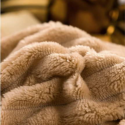 Fleece Duvet Cover Set - Soft Plush Bedding with Pillowcases for Winter