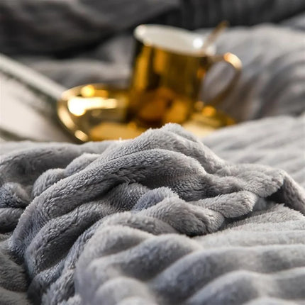 Fleece Duvet Cover Set - Soft Plush Bedding with Pillowcases for Winter