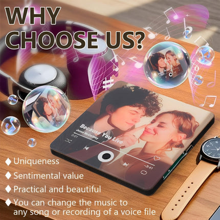 Magnetic Fridge Music Player - Rechargeable Mini Speaker, Load Your Own Songs
