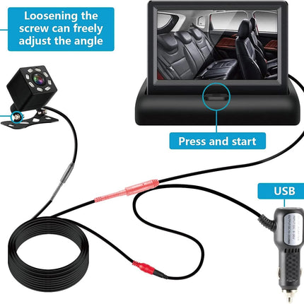 Car Baby Monitor Camera - Backseat Baby Camera with Night Vision Display