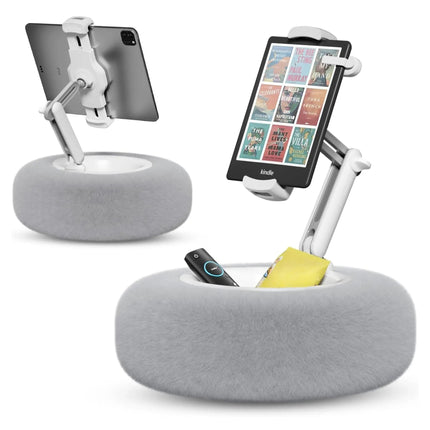 Pillow Tablet Stand - Plush Device Holder with 360 Rotating Arm, Tray