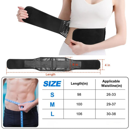 Magnetic Self-Heating Waist Support Belt - Adjustable Lumbar Support