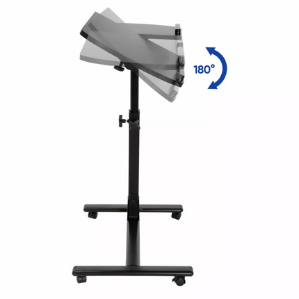 Rolling Laptop Table - Height-Adjustable, Locking Wheels, Sleek Design