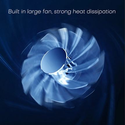 6-Fan Laptop Cooling Pad - Low-Noise, Adjustable Stand, Dual USB Ports