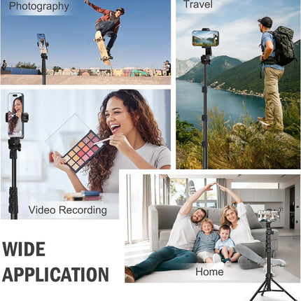 Portable Phone Tripod Stand - Extendable Camera Tripod with Remote, Bag